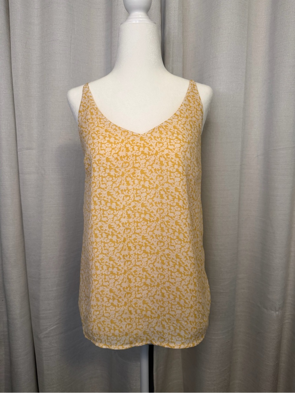 Banana Republic Yellow Floral V-Neck Spaghetti-Strap Camisole